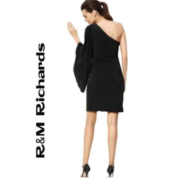 open lace back dress R & M Richards Blue Plus Size Cold Shoulder Rhinestone Dress